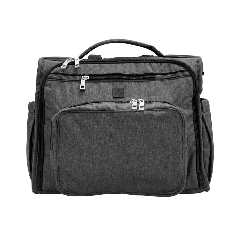 Jujube BFF Chrome Diaper Bag Backpack Gray Red